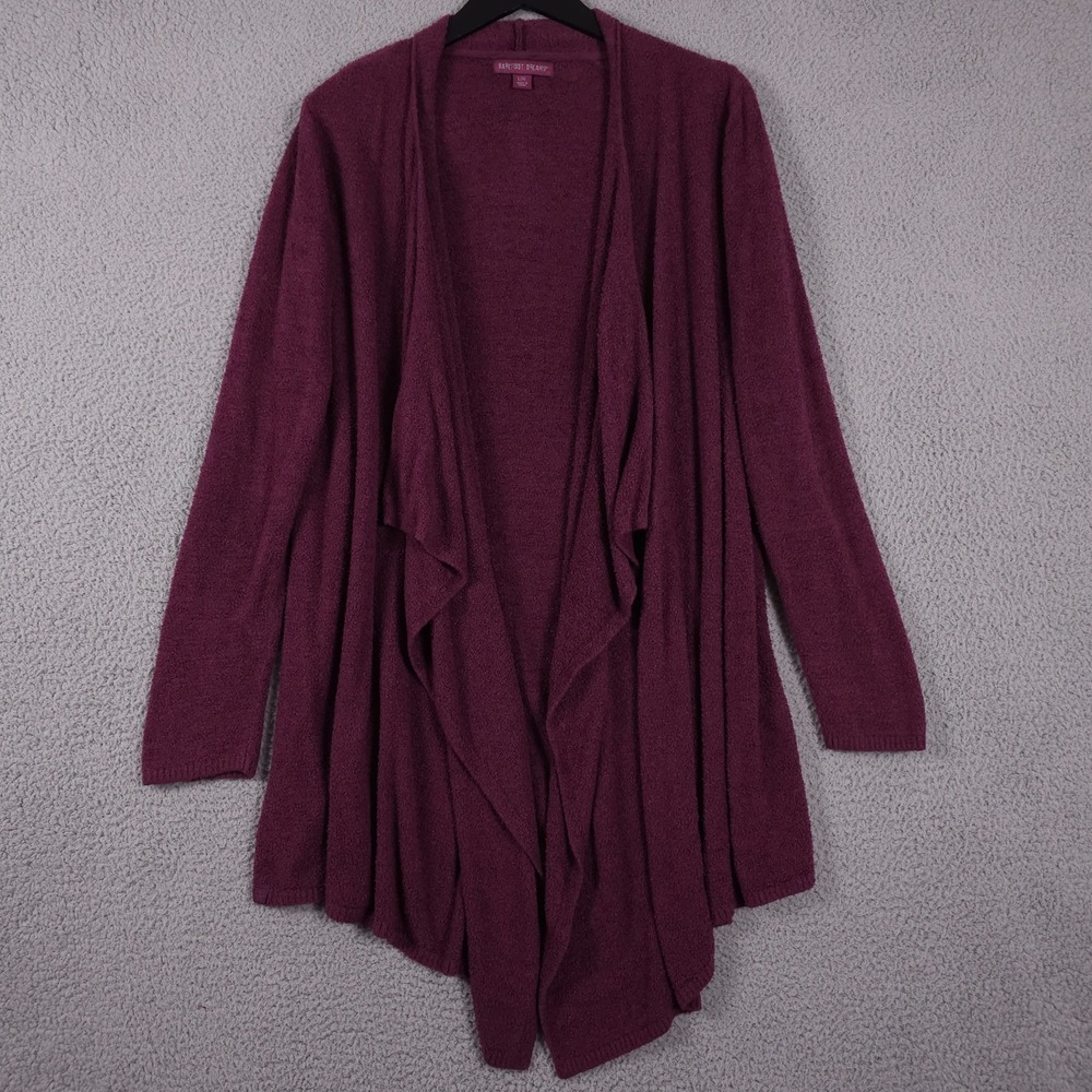 Barefoot Dreams Sweater Womens L XL Red Calypso CozyChic Lite Drape Cardigan